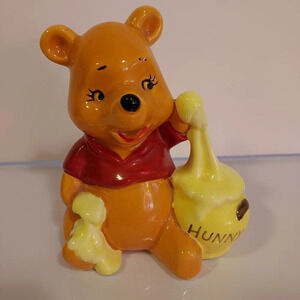 Vintage Disney Winnie the Pooh with Honey Pot Ceramic Figurine Made in Japan